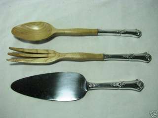 STATE HOUSE STATELY STERLING WOOD SALAD FORK PIE SERVER  