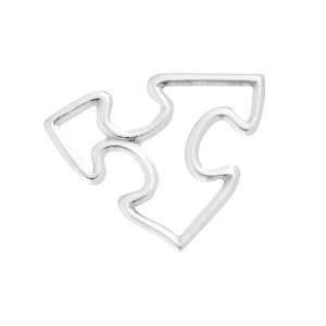    Sterling Silver 19x17mm Autism Puzzle Piece Link: Home & Kitchen