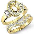 Diamond Engagement Ring Oval Bridal Mount 18k Yello