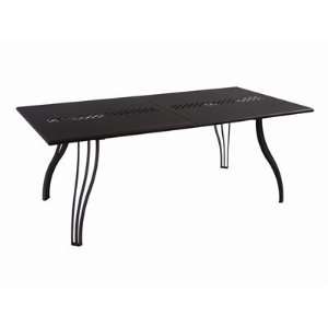   83 x 35 Round Metal Extensible Patio Dining Table: Furniture & Decor