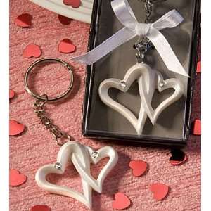 Bridal Shower / Wedding Favors  Interlocking Heart Design Key Chains 