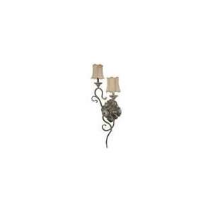   Left Hand Wall Sconce W/ Fabric Shades   Gold Coast
