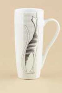 CAT DESIGN LATTE COFFEE TEA MUG CUP SET OF TWO  