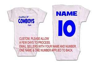 cowboys baby onsie romper jersey dallas shirt fan top  