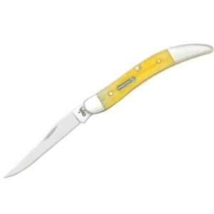 Case Knives 5880 John Deere Toothpick Pocket Knife with Yellow Jigged 