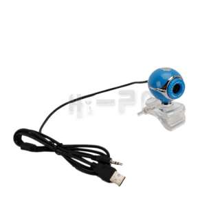 New USB 20.0M Pixels Webcam Camera Web Cam Mic for PC Laptop Blue 