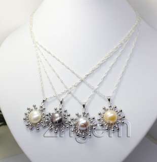 wholesale lot 4pcs natural freshwater pearl pendant necklace 16long 