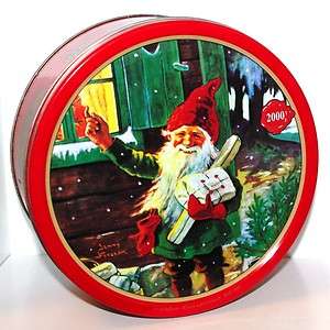   Jenny Nystrom Sweedish Gnome Ginger Cookies Tin Box Container Canister