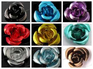 10 COLOR Passionate Aluminum Rose Bead Earring Stud DIY  