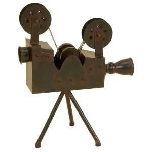 Antiqued Movie Two Reel Spool Camera W Tripod 