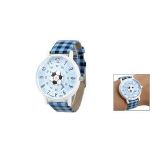  Como Football Style Dial Blue Black Wrist Watch for Ladies 