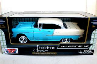 MotorMax 1955 Chevrolet Bel Air Blue 1/24 Diecast Cars  