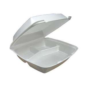  Hinged Container Foam, 3 Compartment, Case of 200 Kitchen 