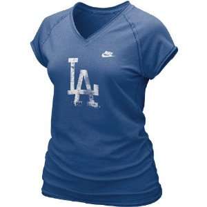   Ladies Royal Blue Cooperstown Bases Loaded T shirt: Sports & Outdoors