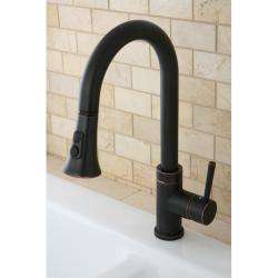 Kitchen Two Tone Oil Rubbed Bronze Single Handle Faucet with Pull Down 