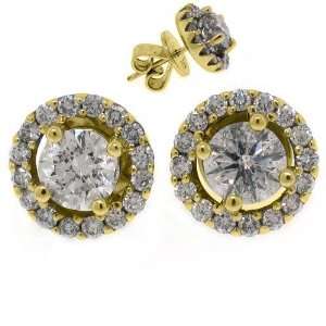  1.78 Carat Brilliant Round Diamond Stud Earrings: Jewelry