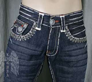 Laguna Beach Jeans Mens THE WEDGE White stitch 2G Crystals **SAMPLE 