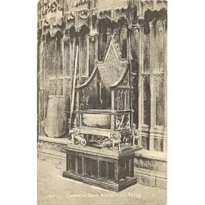   Vintage Postcard Coronation Chair in Westminster Abbey London England