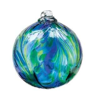   Art Glass Green Blue Oceana Feather Witch Ball   6 Home & Kitchen
