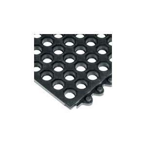 24/Seven® Open Grid Interlocking 3 x 3 General Purpose Black Tile, 5 
