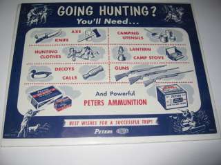 Peters Cartridge Co. Advertising Cartridge Sign Dupont Winchester 