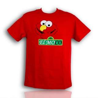 Mens Funny  EL   MOCO  elmo face Sesame Street Adult T shirt New S M 