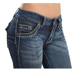   Womens Monserrat Blue Stretch Push Up Jeans  