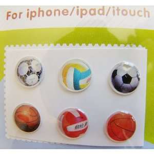   Button Sticker for iphone/ipad/itouch, Bally, 6 Stickers Toys & Games