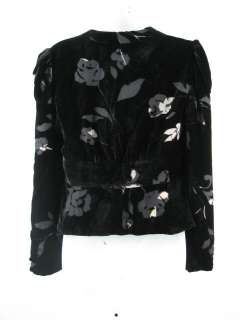 ARMANI COLLECTION Black Velvet Floral Blazer Jacket 8  