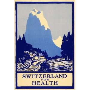  1933 Switzerland for Health Mountain SET 3 Mini Posters 