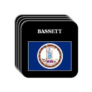 US State Flag   BASSETT, Virginia (VA) Set of 4 Mini Mousepad Coasters