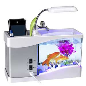   LCD Desktop Lamp Light Fish Tank Aquarium Timer LED Clock Container