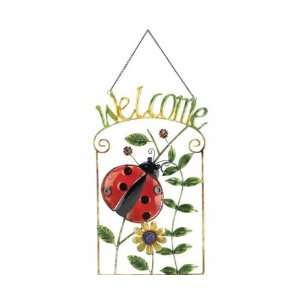 Ladybug Glass Welcome Sign (Outside Ornaments) (Inside Art) (Ladybug 