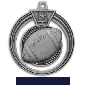 Hasty Awards 2.5 Eclipse Custom Football Medals SILVER MEDAL/NAVY 