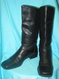 NATURALIZER WOMENS USED BLACK MID HIGH BOOTS 9  