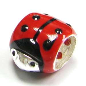  Red Black Bead Charm for Pandora Troll European Bead Charm Bracelets