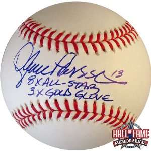 Lance Parrish Autographed/Hand Signed Official MLB Baseball with 8 X 