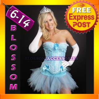 129 Burlesque Blue Corset Tutu Skirt Fairy Costume S XL  