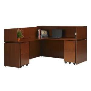 Stella 72 x 30 Desk with Reception Counter, Mobile Pedestal, Center 