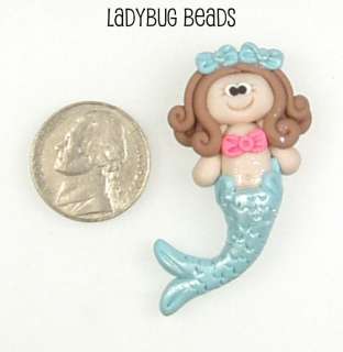 Bow Beauty Mermaid Polymer Clay Bead  