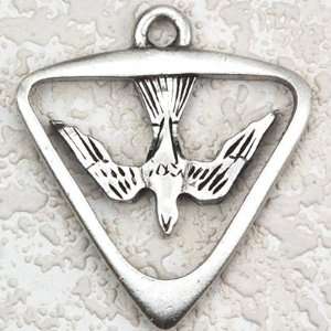 com Antique Silver Holy Spirit Medal Charm Pendant Necklace Religious 