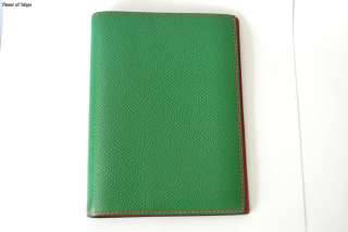 Authentic HERMES Green Leather Agenda Cover w/ Address Book  