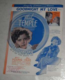 1936 STOWAWAY Film Movie SHEET MUSIC Shirley TEMPLE  