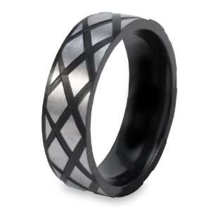  Black Plated Stainless Steel with Laser Cut Diamond Pattern 