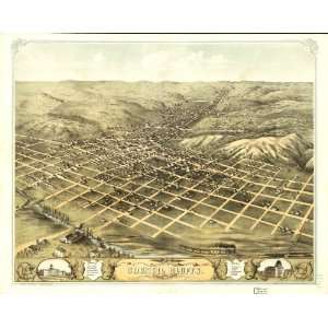 Historic Panoramic Map Birds eye view of the city of Council Bluffs 