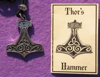 THORS HAMMER PENDANT NECKLACE Pewter wicca witch  