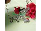   New high quality hello kitty red bow crystal necklace Gift F16  