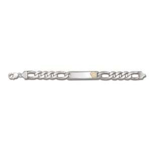 Figaro Id Bracelet 9 Sterling Silver Charm/Pendant  