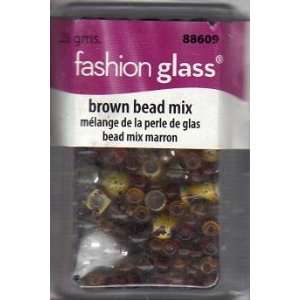  Brown Glass Bead Mix 28 Grams 