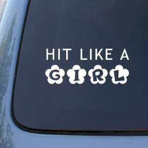 Hit Like a Girl   Softball Boxing   Car, Truck, Notebook, Vinyl Decal 